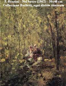 Ferruccio Rontini - Nel bosco (1962) - olio su tela 30x40 cm - collezione Barletti