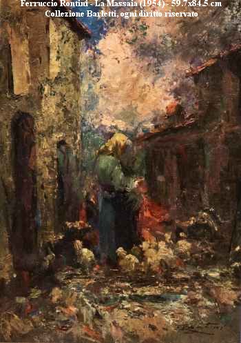 Ferruccio Rontini - La massaia (1953) - olio su tavola 59.7x84.5 cm - collezione Barletti