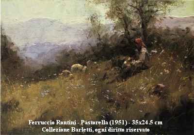 Ferruccio Rontini - Pastorella (1951) - olio su tela 35x24.5 cm - collezione Barletti